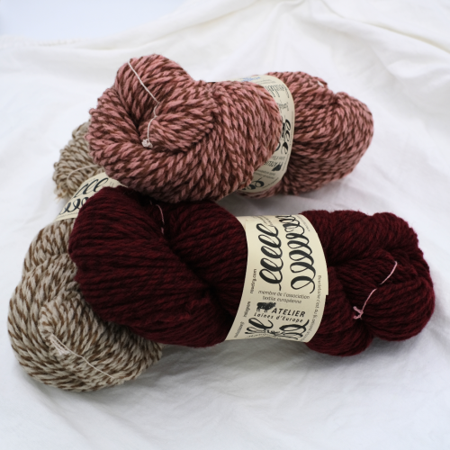 Kolekcja rzemieślniczej przędzy Bouclelaine Hampshire Worsted w trzech kolorach – w 100% naturalna wełna do dziergania