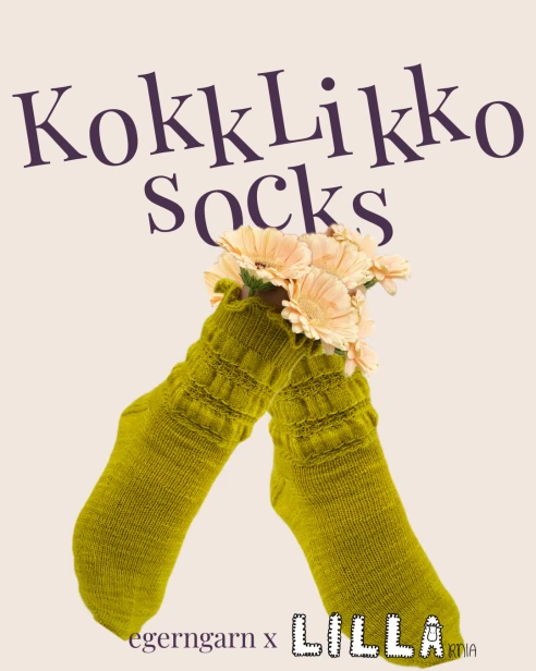 Wzór na druty na skarpetki z falbanką KokkLikko Socks PDF Lillarnia